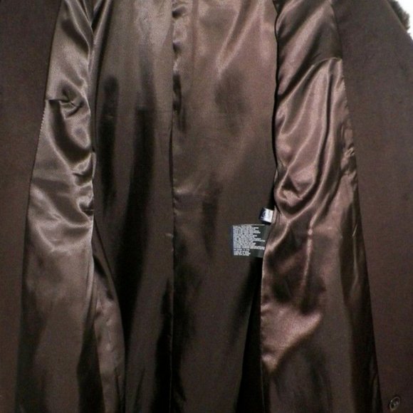 Women's 10 Jones New York GIII Brown Wool Blend 3/4 Long Coat True to Size - Picture 9 of 13